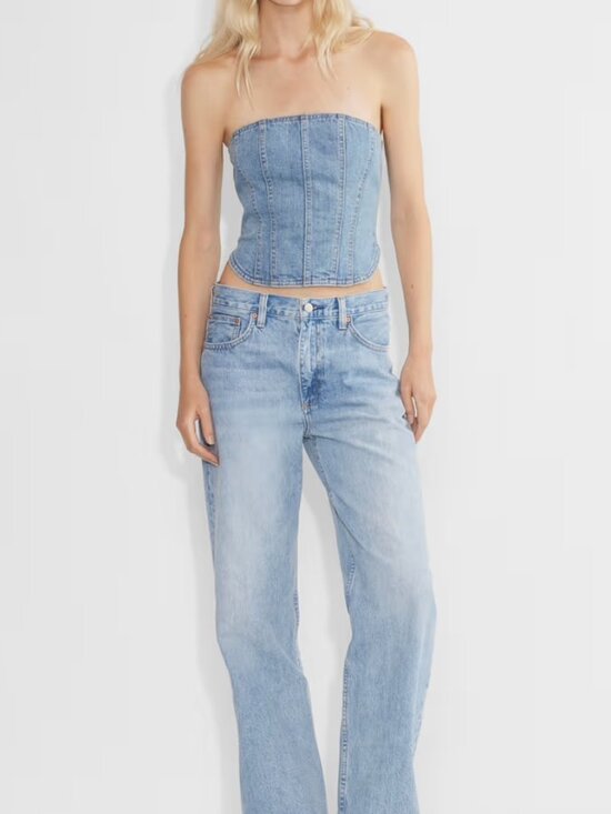 Denim Forum Tops - Aritzia The '90s Debbie Denim Bustier